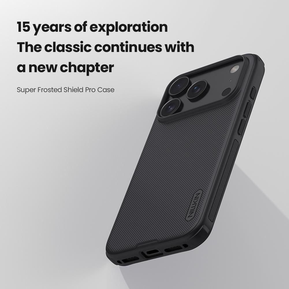 Compatible with iPhone 18 Pro & 17 Pro NILLKIN Frosted Shield Pro PC + TPU Phone Case - Grey