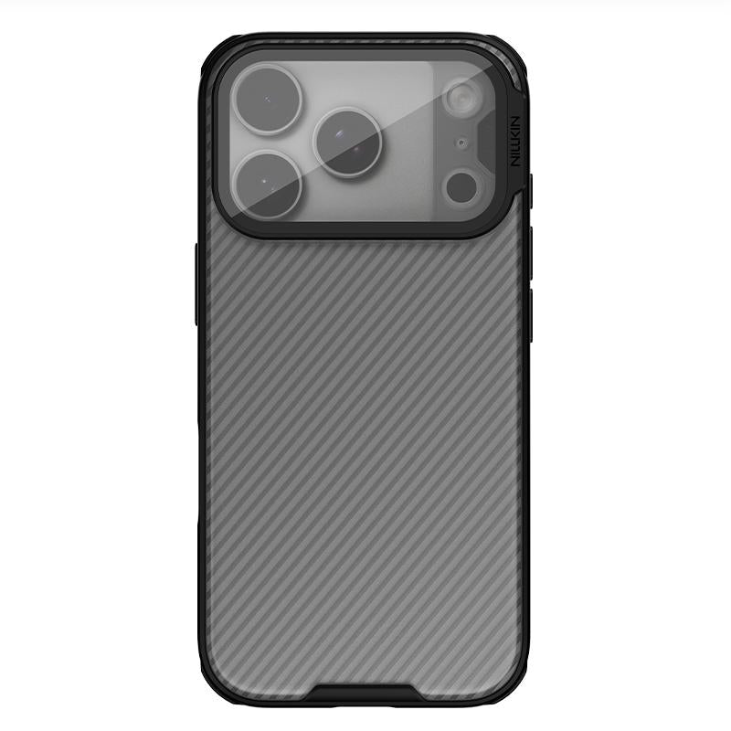 Compatible with iPhone 18 Pro NILLKIN Black Mirror Prop CD Texture Transparent Mirror Cover Phone Case - Transparent Black