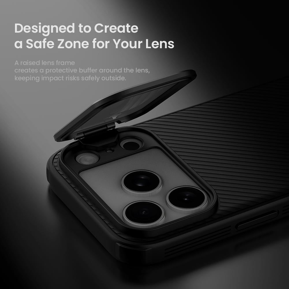 Compatible with iPhone 18 Pro NILLKIN Black Mirror Prop CD Texture Transparent Mirror Cover Phone Case - Transparent Black