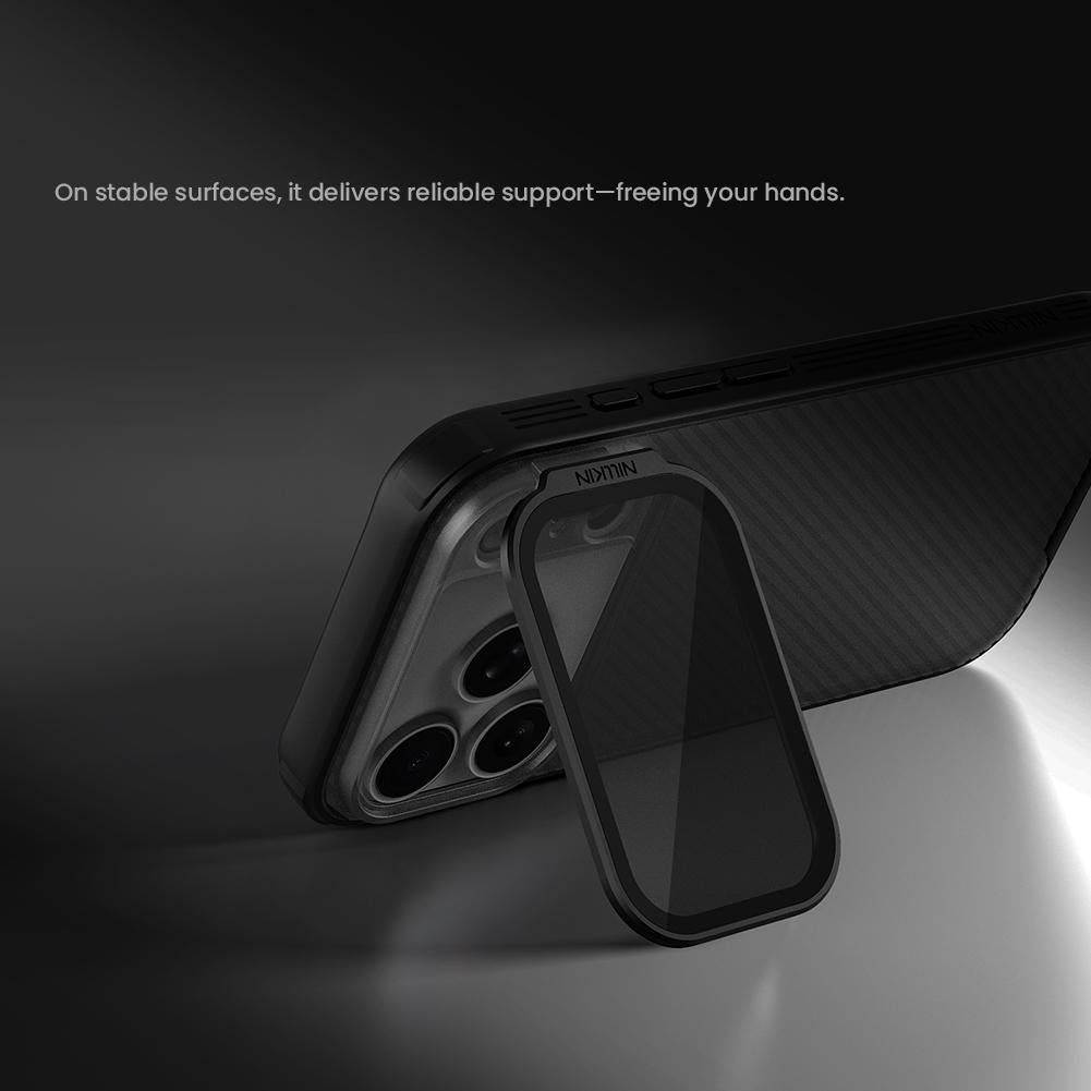 Compatible with iPhone 18 Pro NILLKIN Black Mirror Prop CD Texture Transparent Mirror Cover Phone Case - Transparent Black