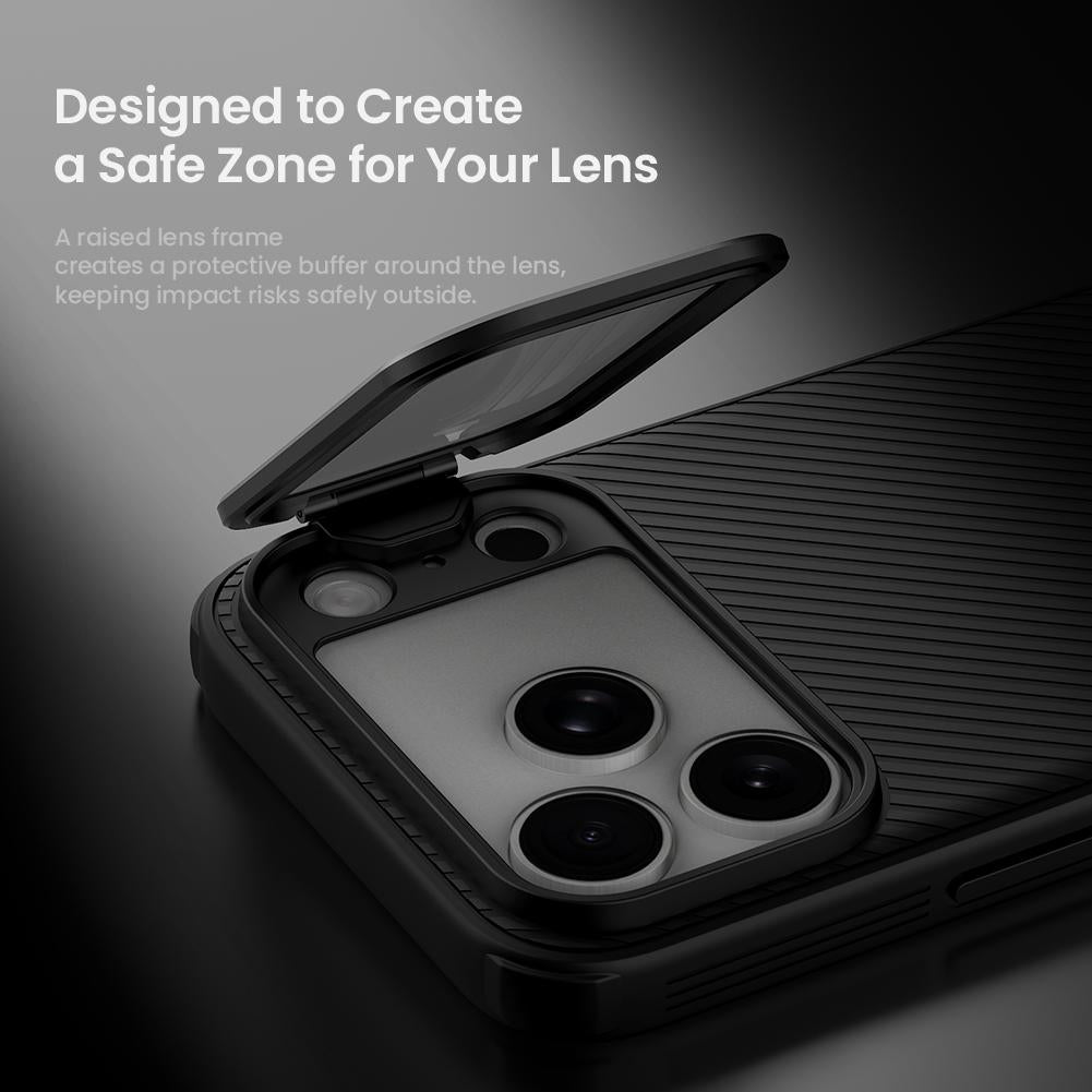 Compatible with iPhone 18 Pro Max NILLKIN Black Mirror Prop CD Texture Transparent Mirror Cover Phone Case - Black