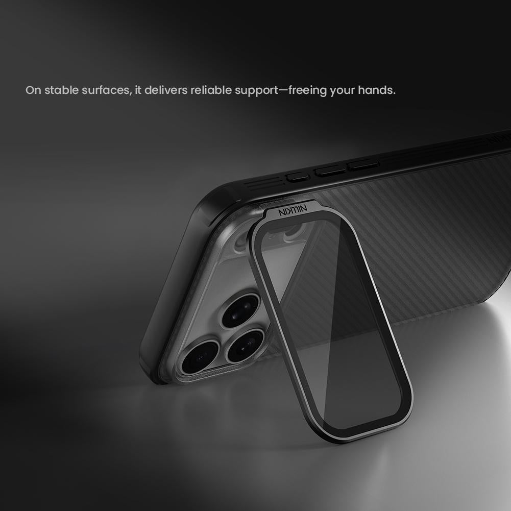 Compatible with iPhone 18 Pro Max NILLKIN Black Mirror Prop CD Texture Transparent Mirror Cover Phone Case - Black