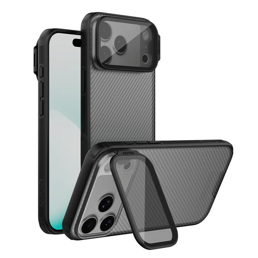 Compatible with iPhone 18 Pro Max NILLKIN Black Mirror Prop CD Texture Transparent Mirror Cover Phone Case - Transparent Black