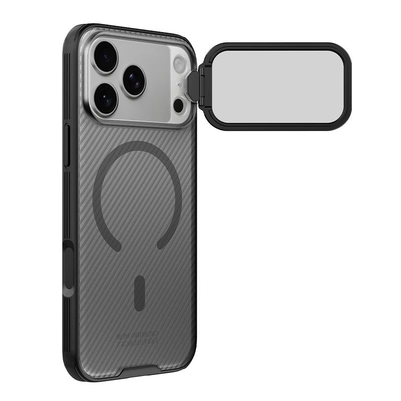 Compatible with iPhone 18 Pro Max NILLKIN CamShield Prop Transparent Mirror Cover MagSafe Magnetic Translucent PC Phone Case - Black