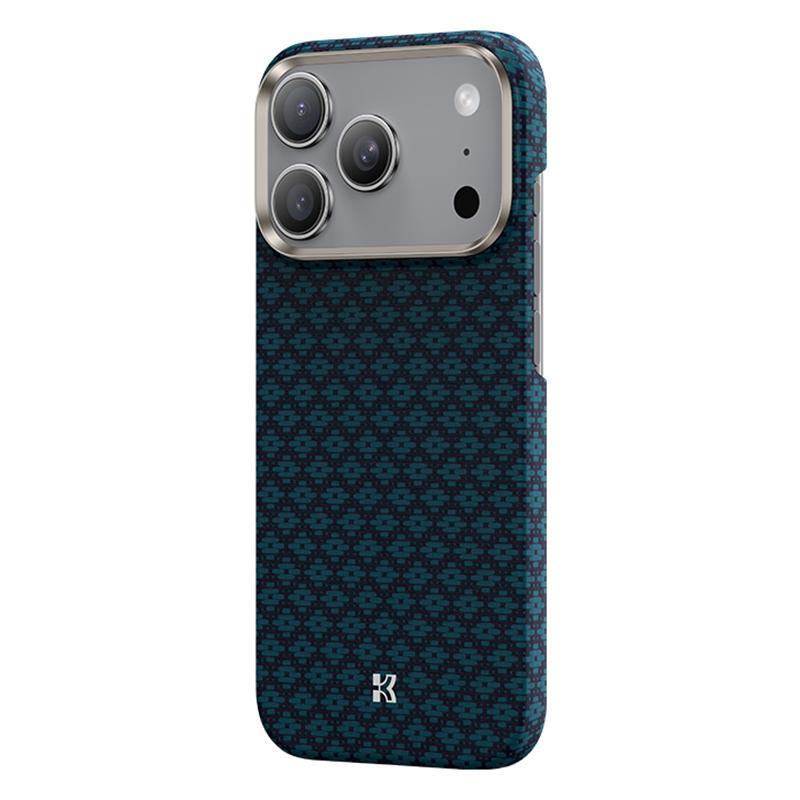 Compatible with iPhone 18 Pro Max & 17 Pro Max Benks Color Shield C1 Classic Kevlar Woven Diamond MagSafe Phone Case - Blue