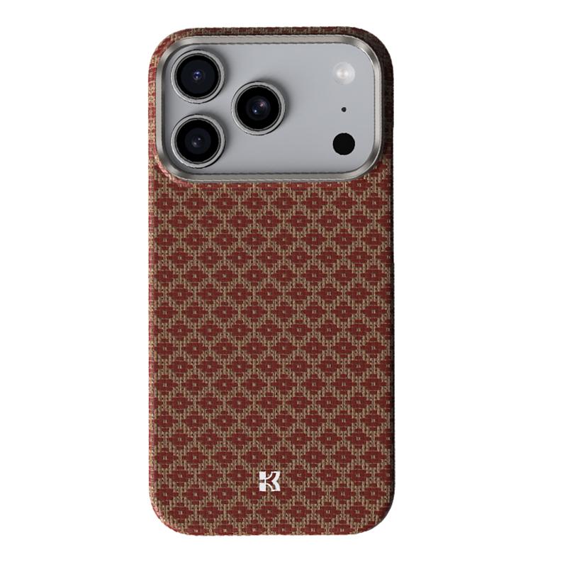 Compatible with iPhone 18 Pro Max & 17 Pro Max Benks Color Shield C1 Classic Kevlar Woven Diamond MagSafe Phone Case - Orange