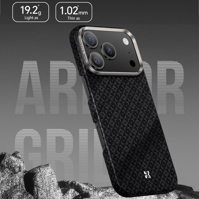 Compatible with iPhone 18 Pro & 17 Pro Benks Color Shield C1 Classic Kevlar Woven Diamond MagSafe Phone Case - Black