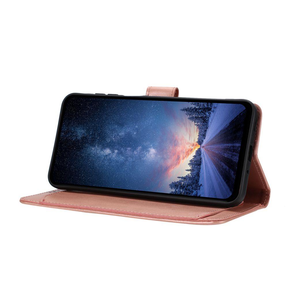 Compatible with iPhone 18 Pro Max & 17 Pro Max Lambskin 8-card Slot Leather Phone Case - Rose Gold