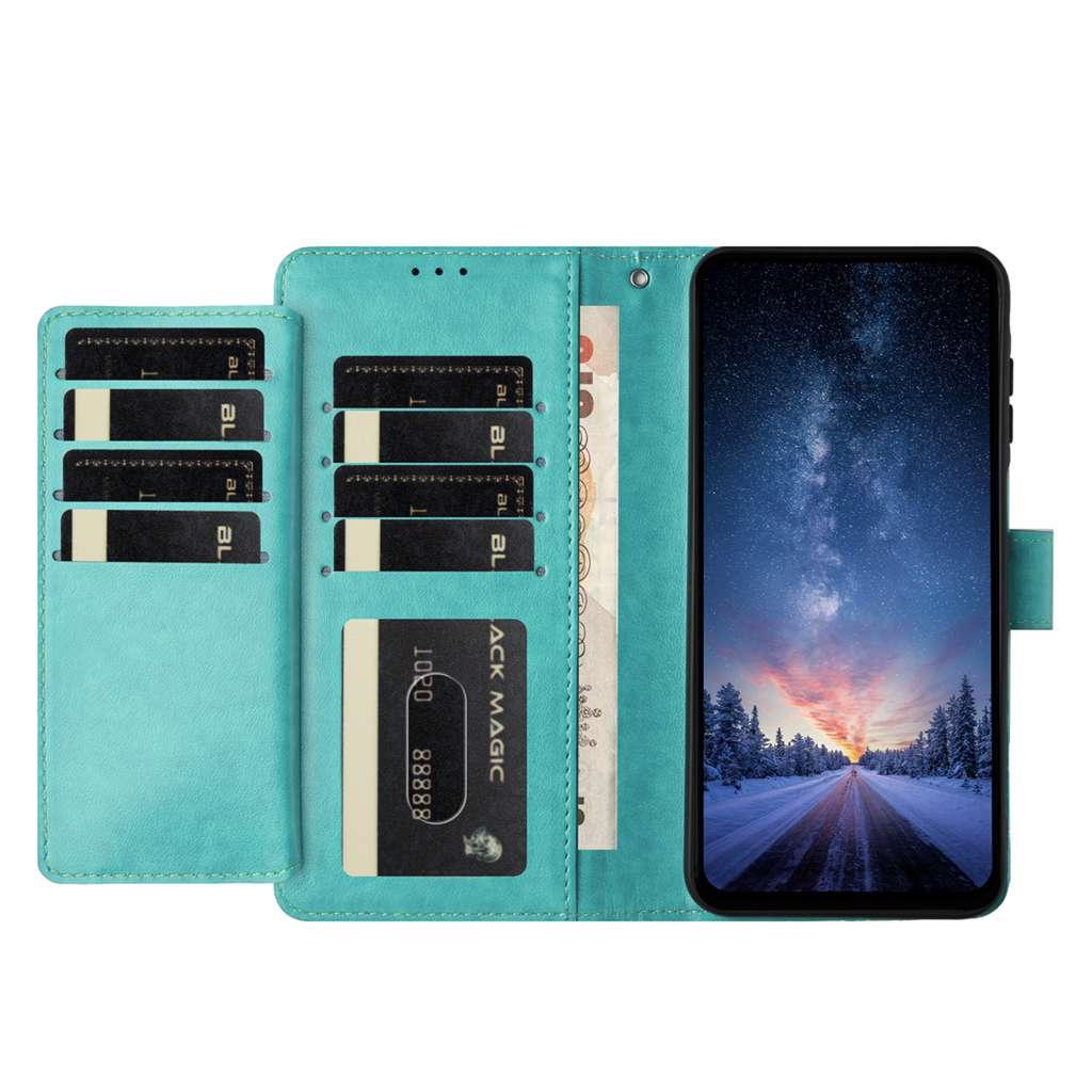 Compatible with iPhone 18 Pro Max & 17 Pro Max Lambskin 8-card Slot Leather Phone Case - Green