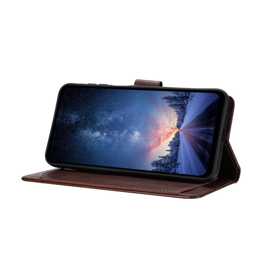 Compatible with iPhone 18 Pro Max & 17 Pro Max Lambskin 8-card Slot Leather Phone Case - Brown