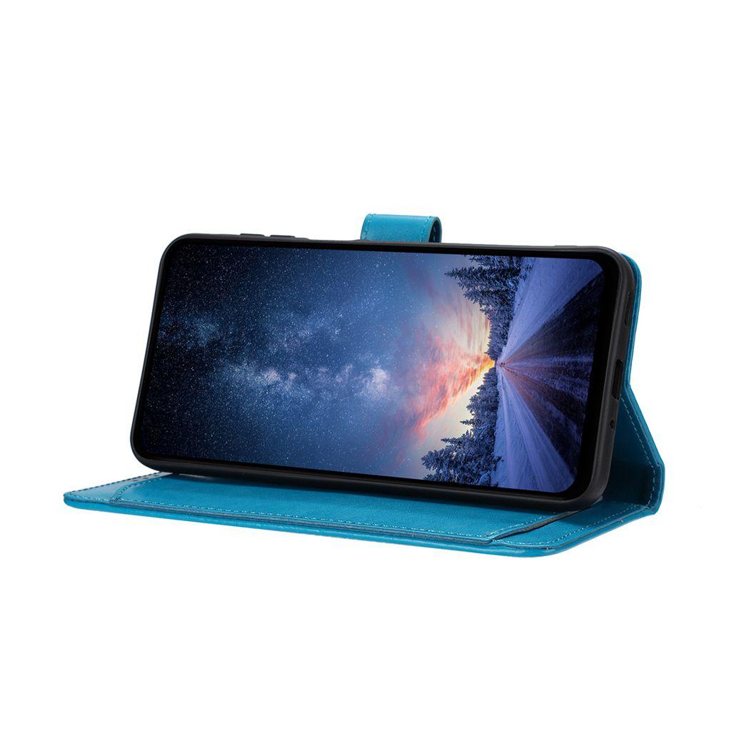 Compatible with iPhone 18 Pro Max & 17 Pro Max Lambskin 8-card Slot Leather Phone Case - Light Blue