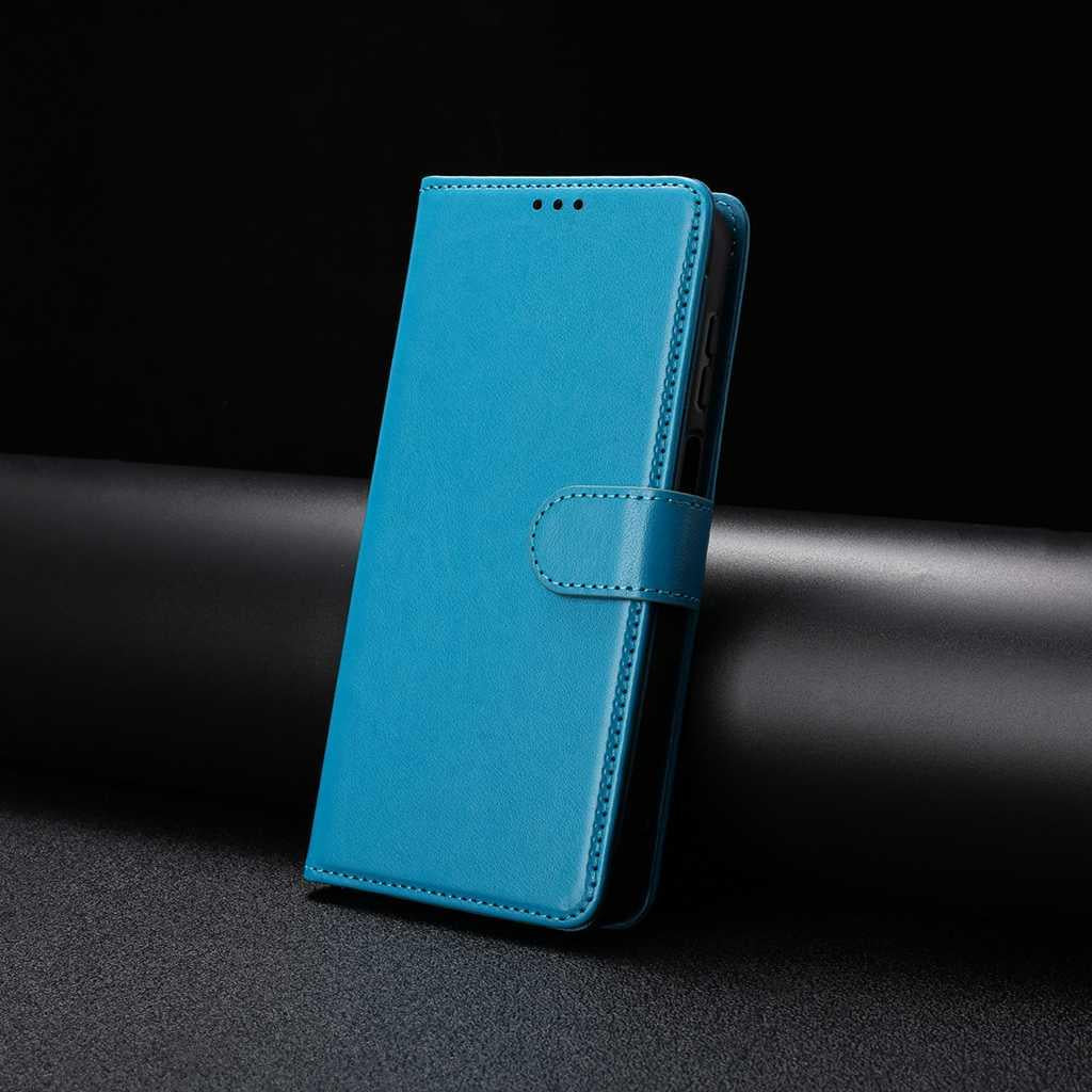 Compatible with iPhone 18 Pro Max & 17 Pro Max Lambskin 8-card Slot Leather Phone Case - Light Blue
