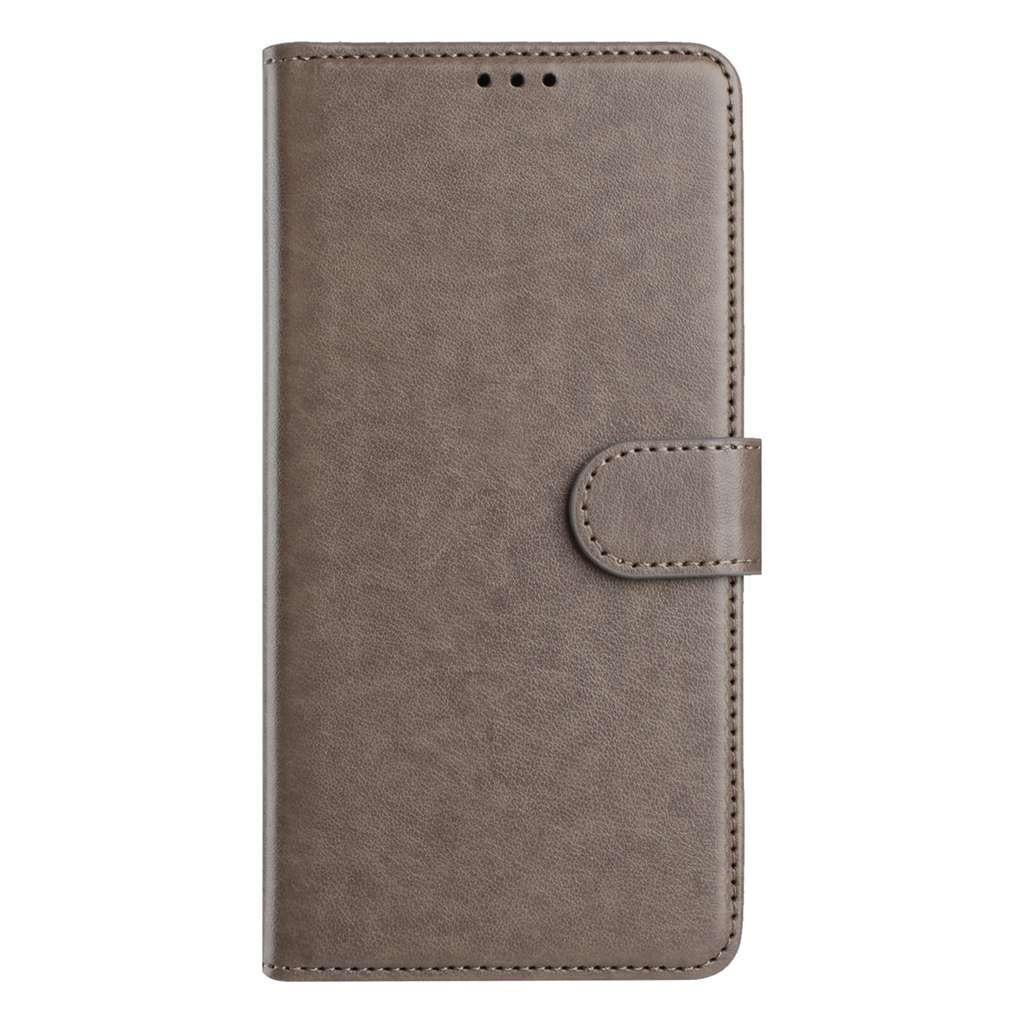 Compatible with iPhone 18 Pro Max & 17 Pro Max Lambskin 8-card Slot Leather Phone Case - Grey