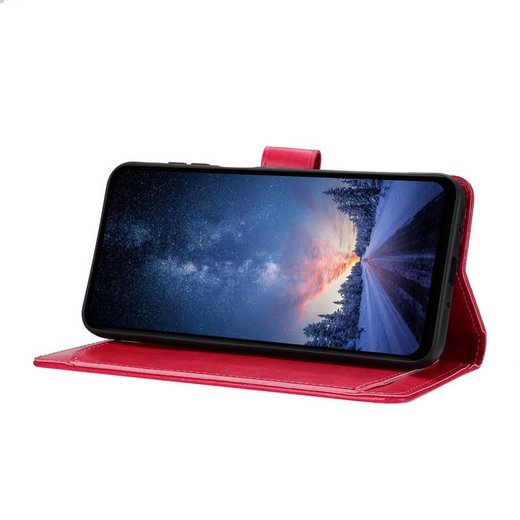 Compatible with iPhone 18 Pro & 17 Pro Lambskin 8-card Slot Leather Phone Case - Rose Red