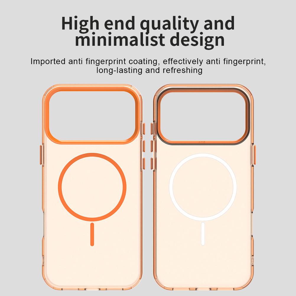 Compatible with iPhone 18 Pro Max Candy Fine Circle Magsafe PC Dual-Layer TPU Phone Case - Orange