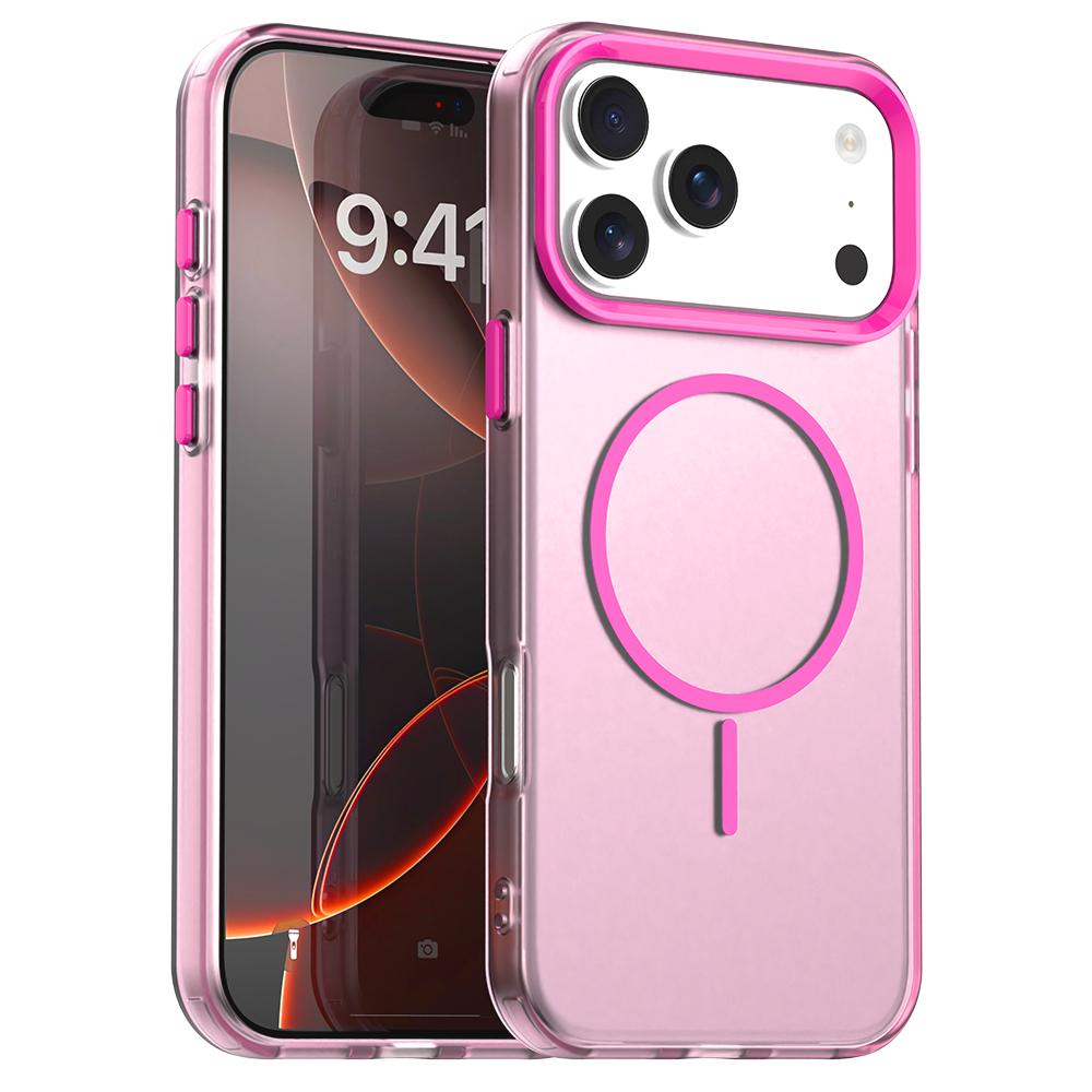 Compatible with iPhone 18 Pro Max Candy Fine Circle Magsafe PC Dual-Layer TPU Phone Case - Red