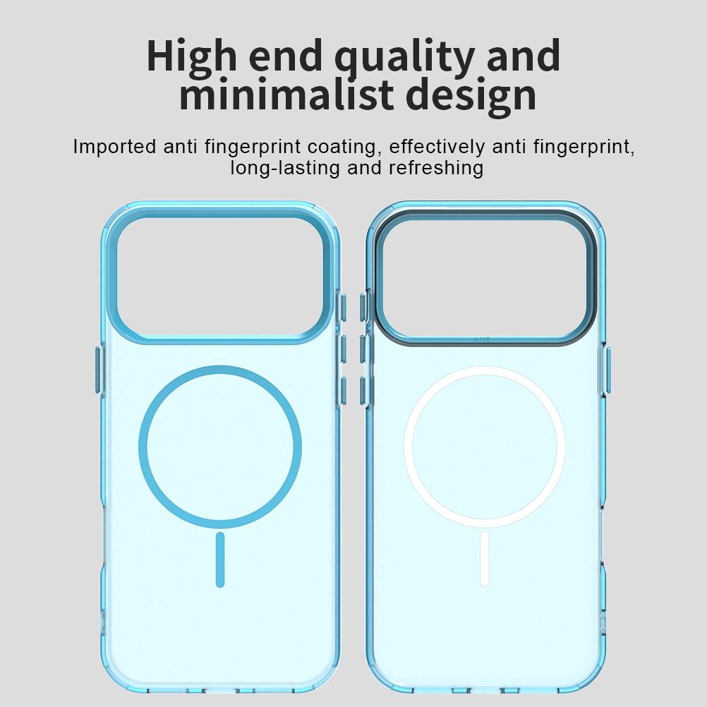 Compatible with iPhone 18 Pro Max Candy Fine Circle Magsafe PC Dual-Layer TPU Phone Case - Blue