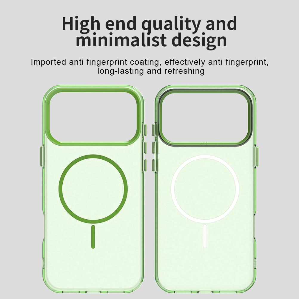 Compatible with iPhone 18 Pro Max Candy Fine Circle Magsafe PC Dual-Layer TPU Phone Case - Green