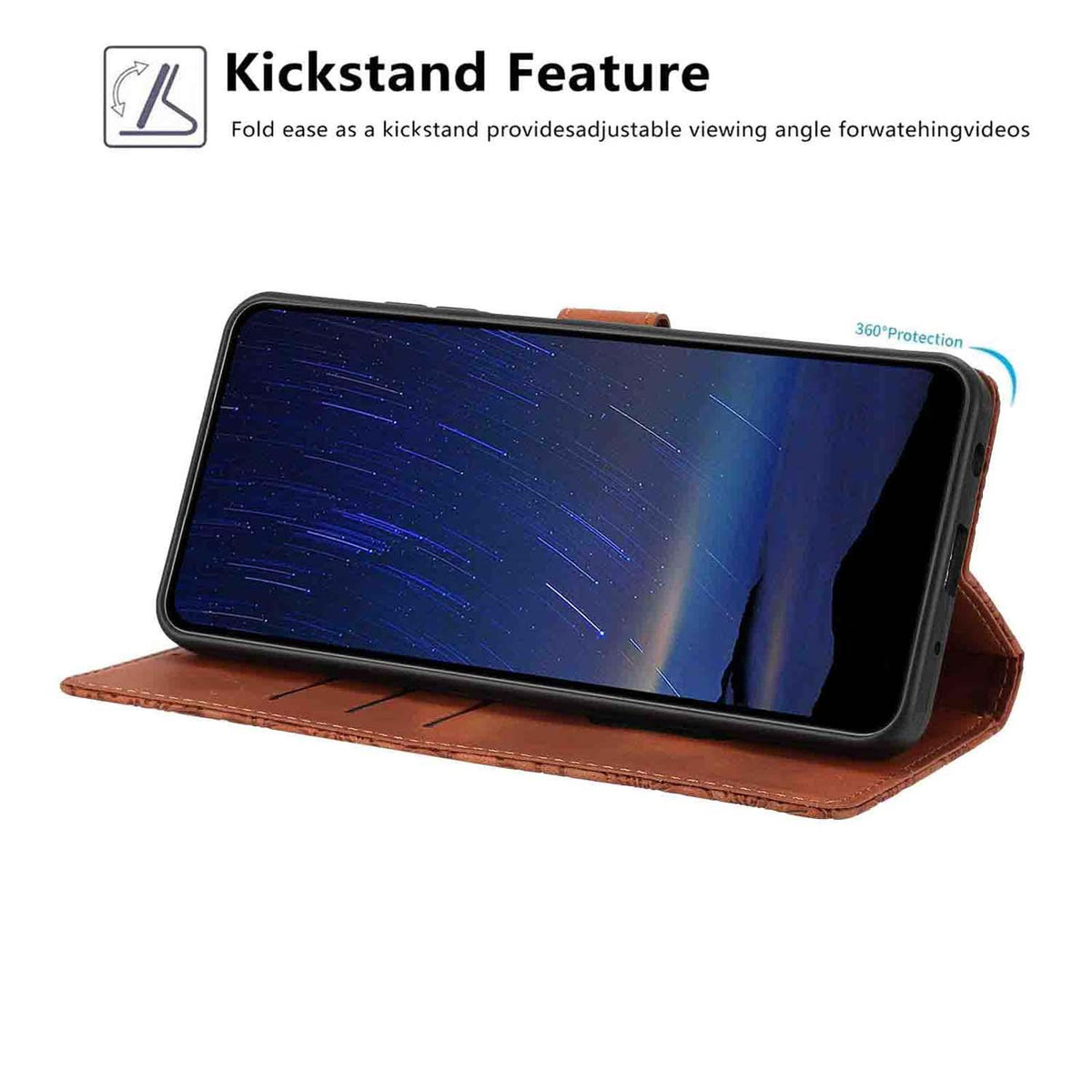 Compatible with iPhone 18 Pro Cherry Blossoms Embossed Leather Phone Case - Brown