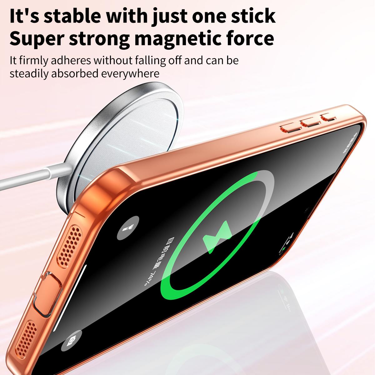 For iPhone 17 Plating Paint TPU MagSafe Phone Case with Dust Plug & Lens Film(Silver)