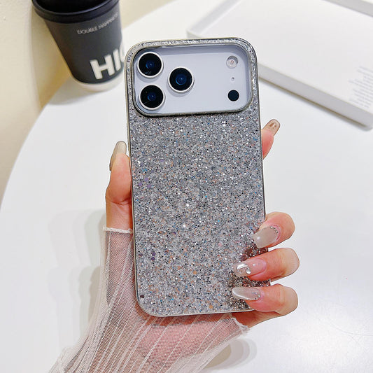 Compatible with iPhone 18 Pro Max Glitter Powder Shockproof TPU Phone Case - Silver