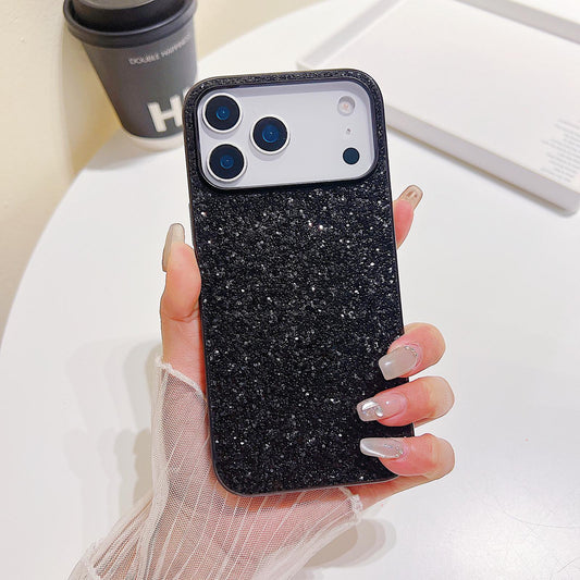 Compatible with iPhone 18 Pro Max Glitter Powder Shockproof TPU Phone Case - Black