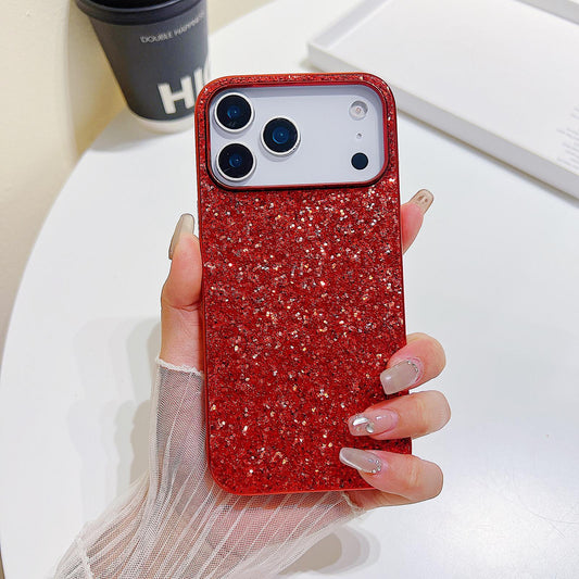 Compatible with iPhone 18 Pro Max Glitter Powder Shockproof TPU Phone Case - Red