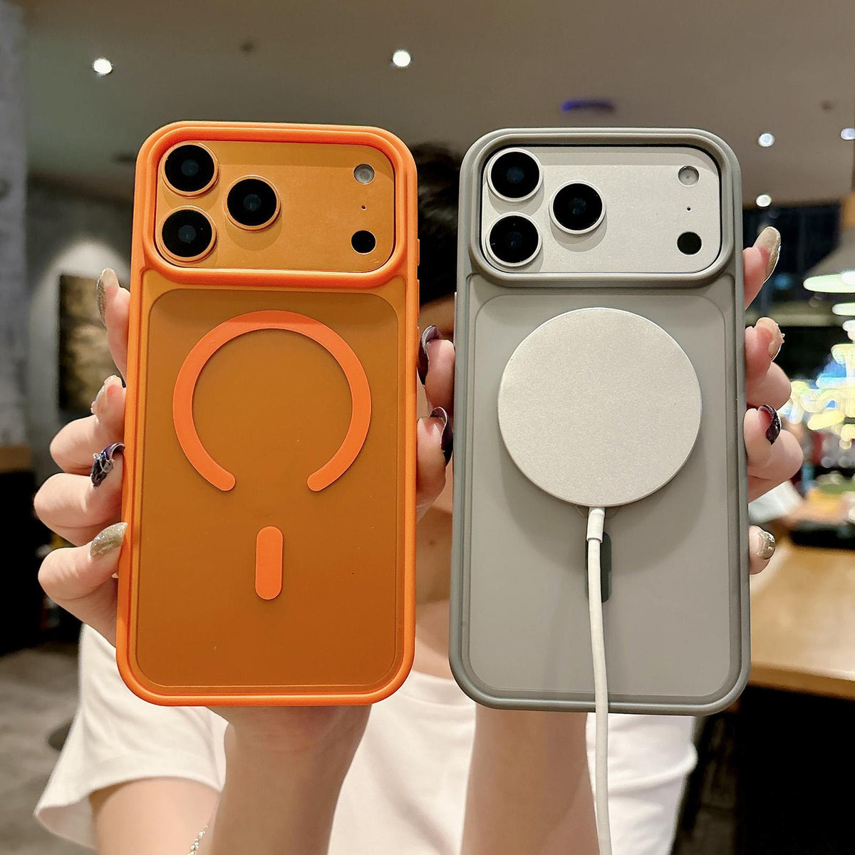 Compatible with iPhone 18 Pro Max & 17 Pro Max Frosted Skin Feel MagSafe Phone Case - Orange