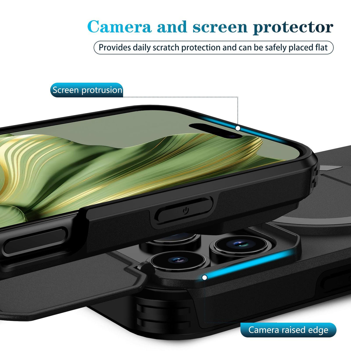 Compatible with iPhone 18 Pro Max Sliding Camshield MagSafe Holder Phone Case - Black