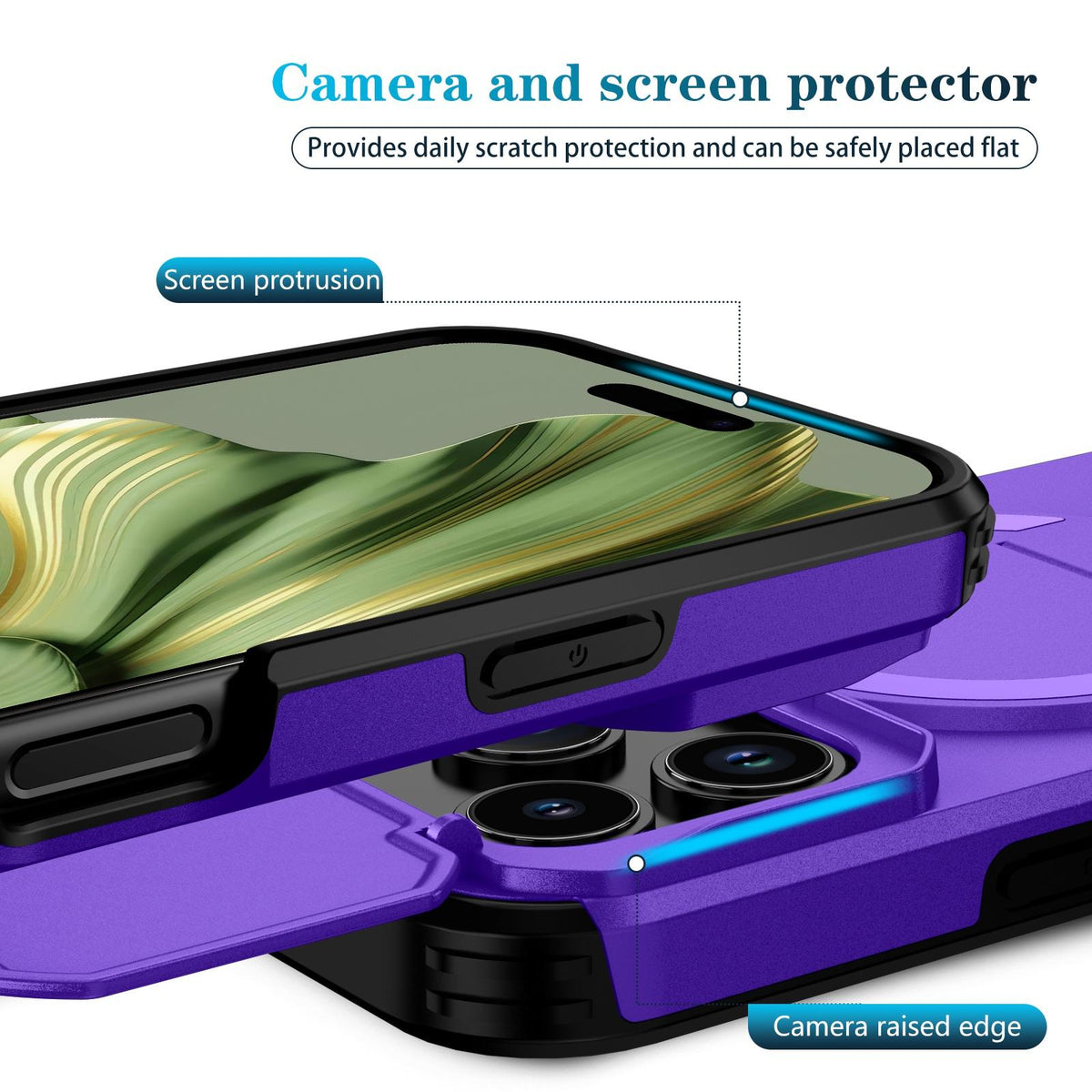 Compatible with iPhone 18 Pro Max Sliding Camshield MagSafe Holder Phone Case - Purple
