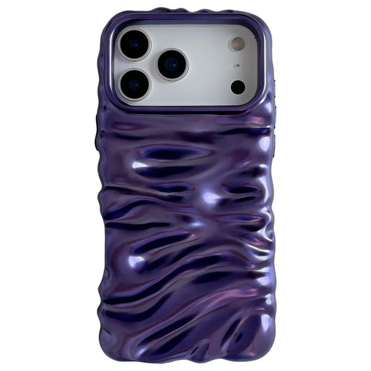 Compatible with iPhone 18 Pro Max Cream Texture Electroplating TPU Full Coverage Phone Case - Matte Purple