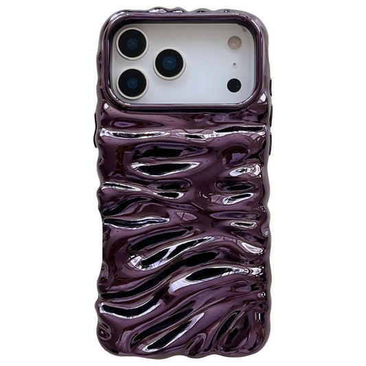 Compatible with iPhone 18 Pro Max Cream Texture Electroplating TPU Full Coverage Phone Case - Purple