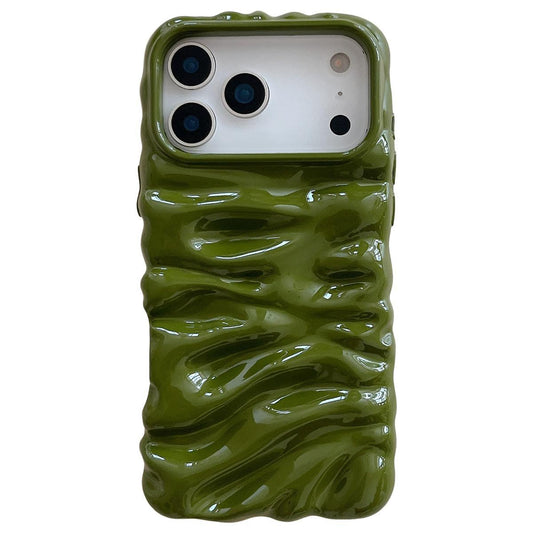 Compatible with iPhone 18 Pro Max Cream Texture Electroplating TPU Full Coverage Phone Case - Army Green