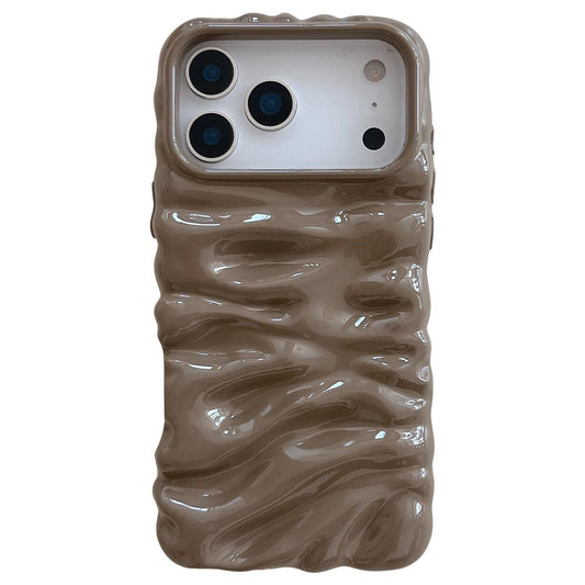 Compatible with iPhone 18 Pro Max Cream Texture Electroplating TPU Full Coverage Phone Case - Khaki