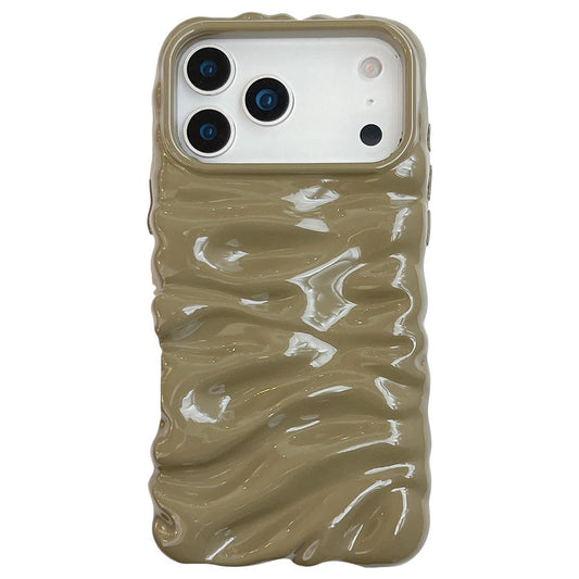 Compatible with iPhone 18 Pro Max Cream Texture Electroplating TPU Full Coverage Phone Case - Avocado Green