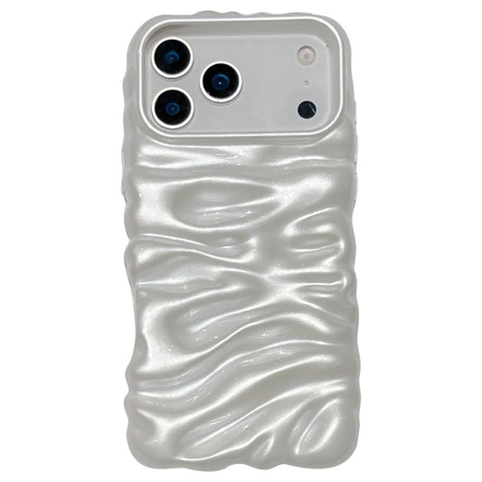 Compatible with iPhone 18 Pro Max Cream Texture Electroplating TPU Full Coverage Phone Case - Pearl White