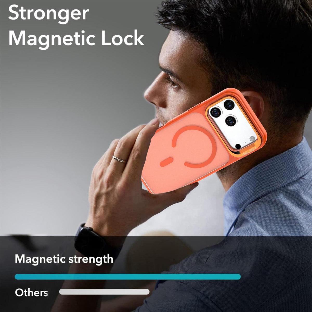Compatible with iPhone 18 Pro Max Bright Color Frosted Skin-feel Camera Bracket Magsafe Phone Case - Orange
