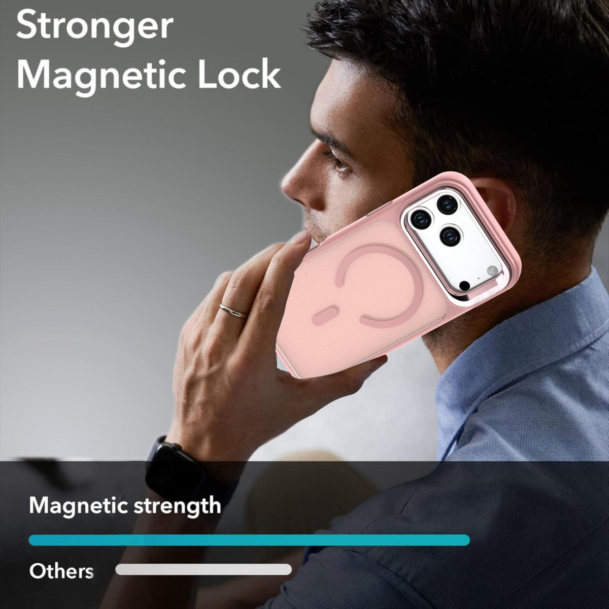 Compatible with iPhone 18 Pro Max Bright Color Frosted Skin-feel Camera Bracket Magsafe Phone Case - Pink