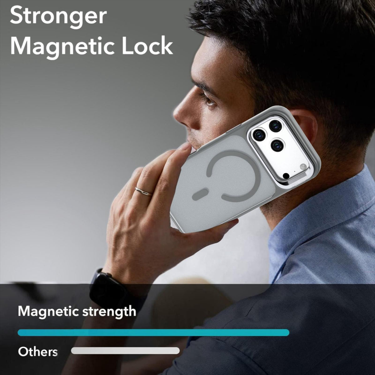 Compatible with iPhone 18 Pro Max Bright Color Frosted Skin-feel Camera Bracket Magsafe Phone Case - Grey
