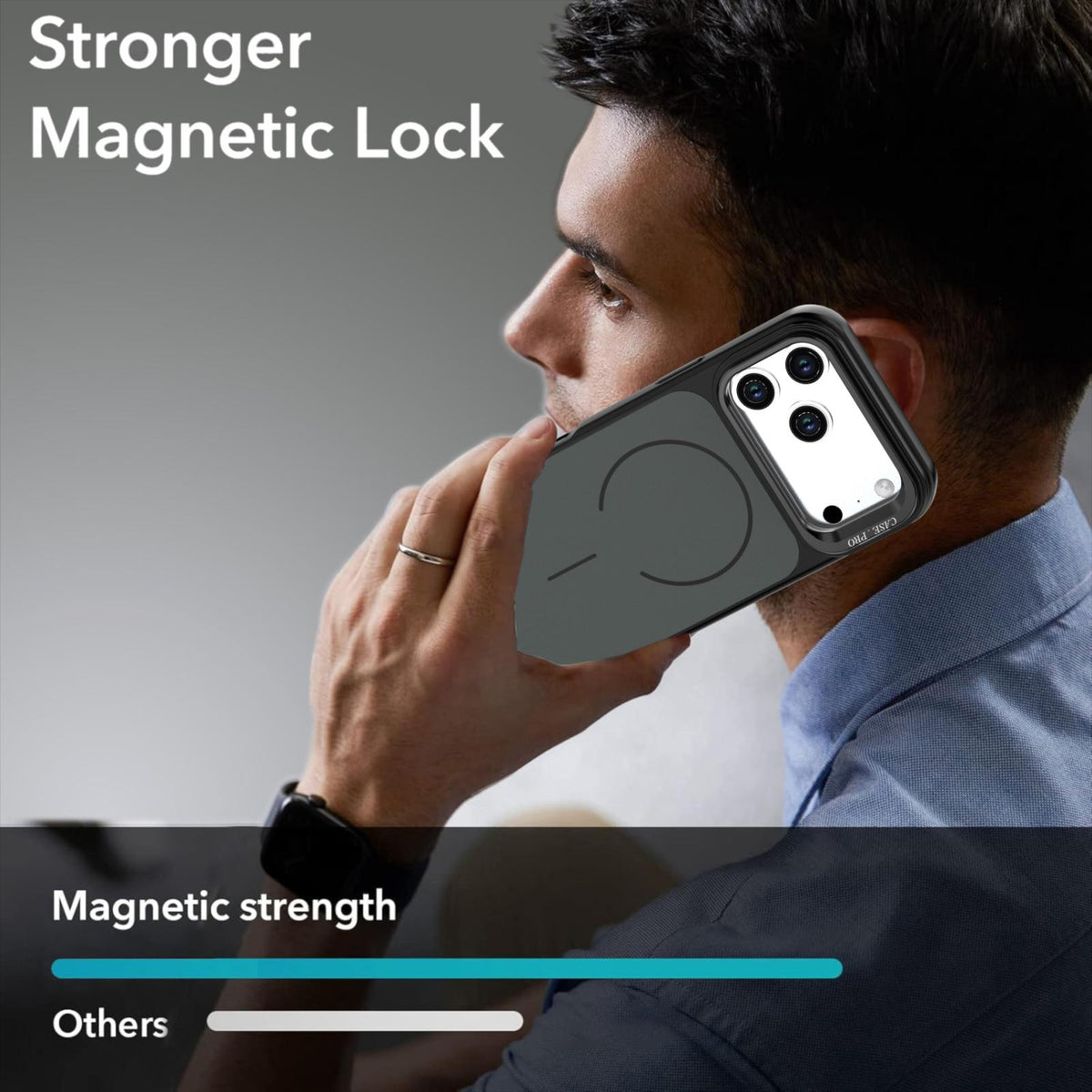Compatible with iPhone 18 Pro Max Bright Color Contrast Skin-feel Camera Bracket Magsafe Phone Case - Black