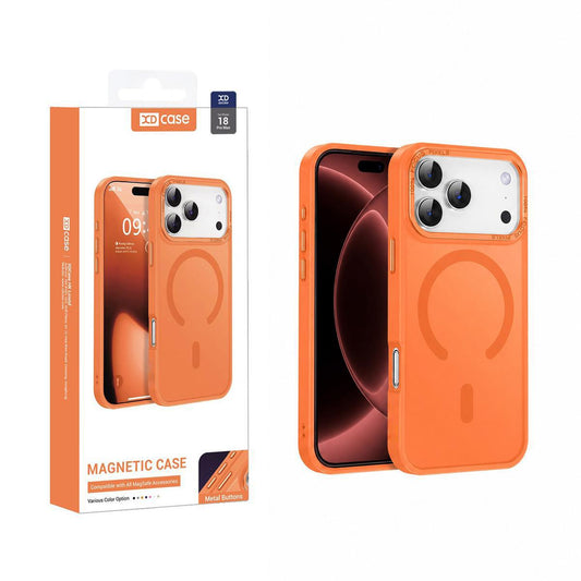 Compatible with iPhone 18 Pro Max XDcase Metal Lens Frame Skin Feel Magnetic Phone Case - Orange