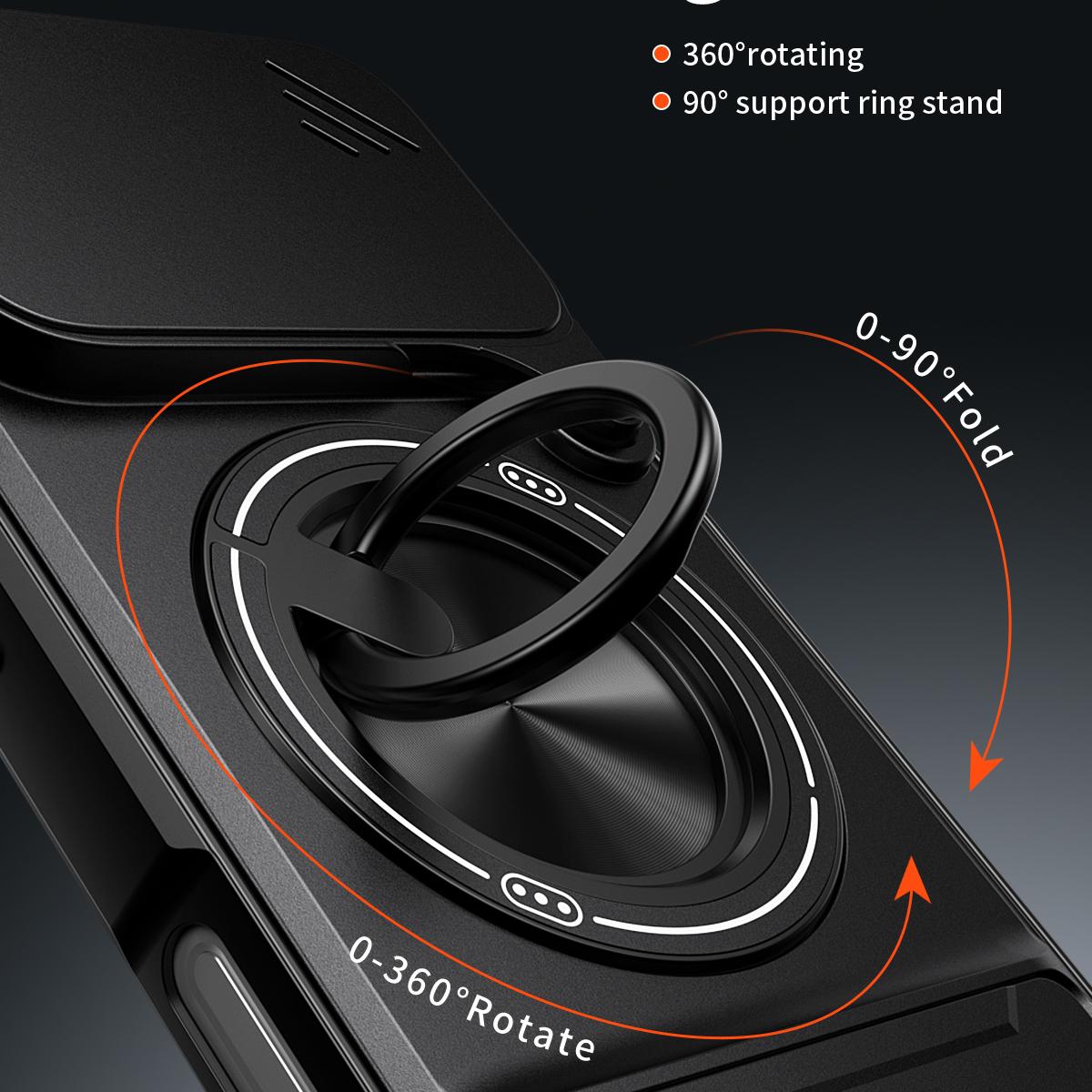 Compatible with iPhone 18 Pro Max Lens Sliding Window Multifunctional Magnetic Shockproof Phone Case - Black