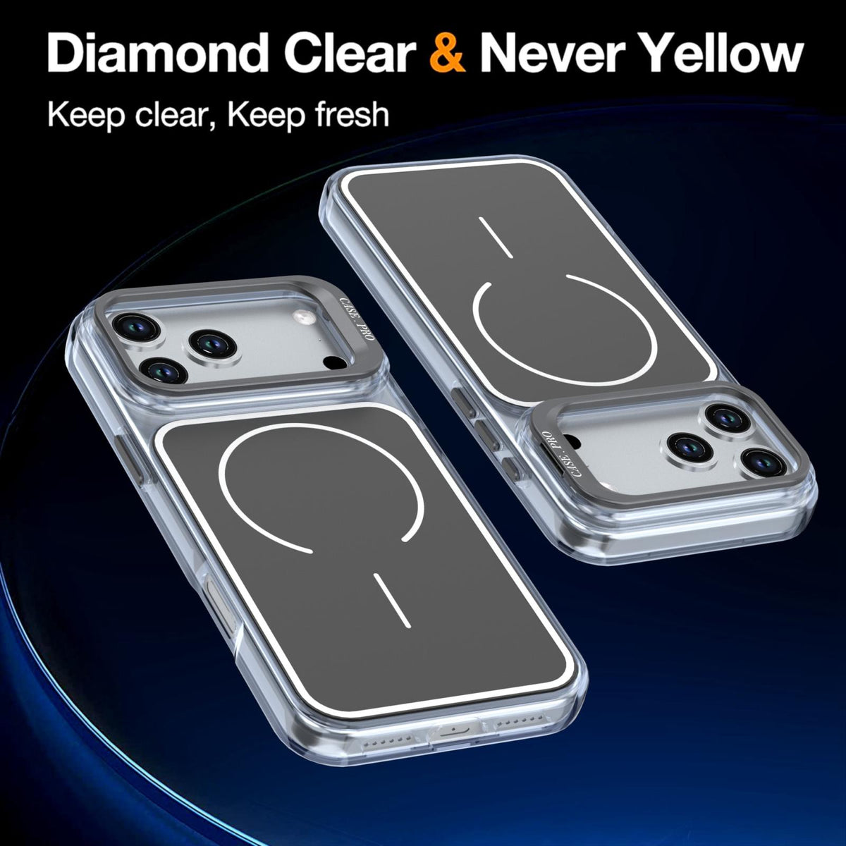 Compatible with iPhone 18 Pro Bright Color Blocking Camera Bracket Magnetic Phone Case - Black