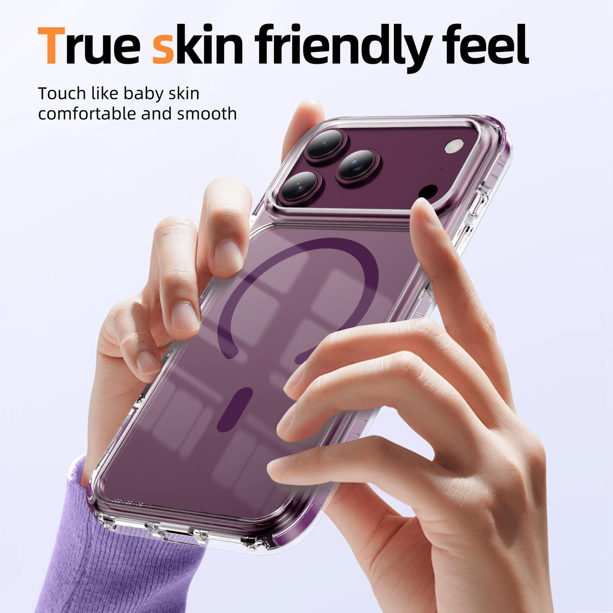 Compatible with iPhone 18 Pro Max Crystal Shield Clear Magnetic Acrylic Dual-Layer TPU Phone Case - Cherry Red