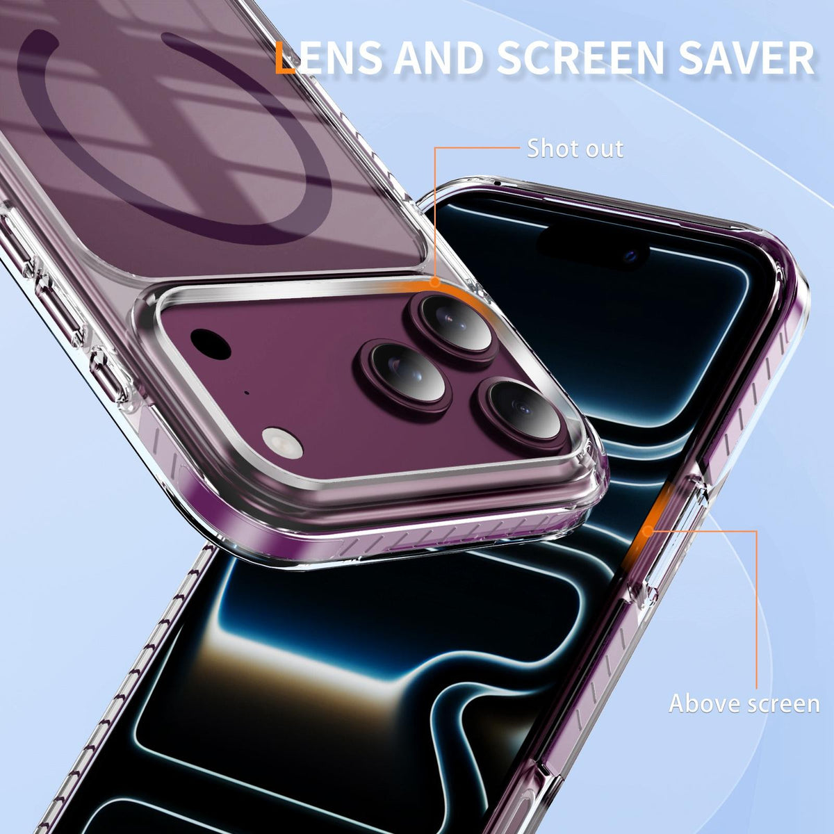 Compatible with iPhone 18 Pro Max Crystal Shield Clear Magnetic Acrylic Dual-Layer TPU Phone Case - Cherry Red