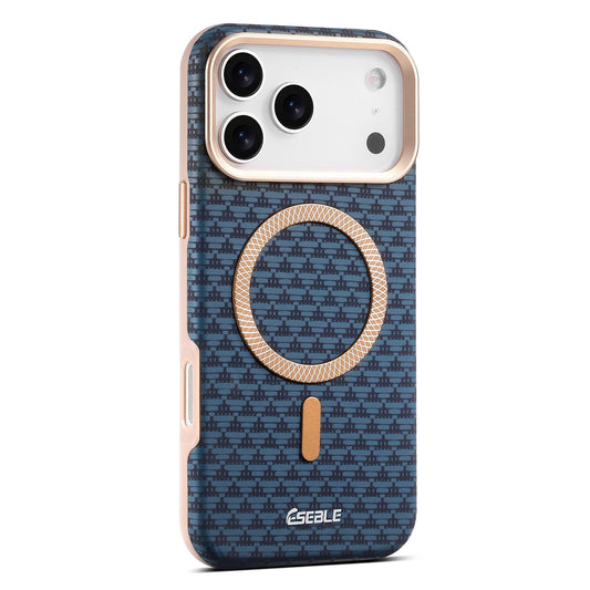 Compatible with iPhone 18 Pro Max & 17 Pro Max ESEBLE L3 Triangular Shield Metal Lens Magnetic Phone Case - Royal Blue