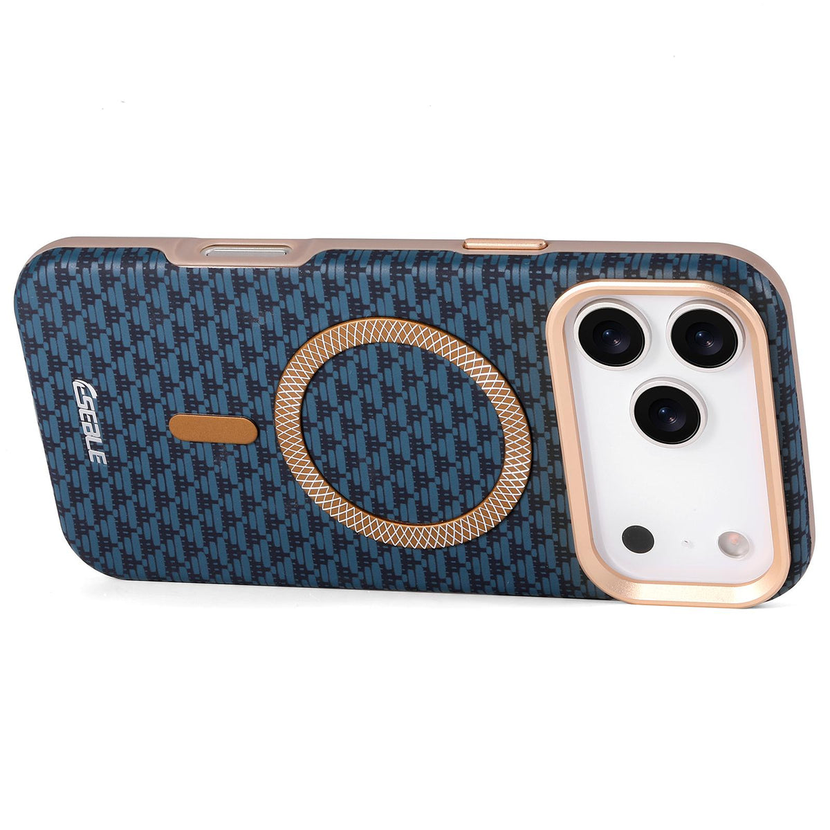 Compatible with iPhone 18 Pro Max & 17 Pro Max ESEBLE L3 Triangular Shield Metal Lens Magnetic Phone Case - Royal Blue