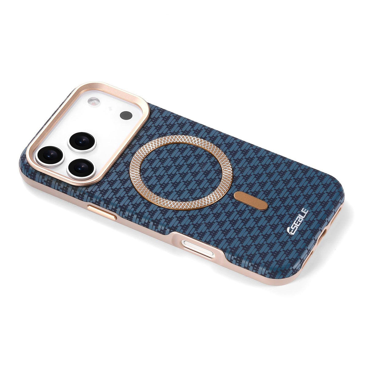 Compatible with iPhone 18 Pro Max & 17 Pro Max ESEBLE L3 Triangular Shield Metal Lens Magnetic Phone Case - Royal Blue