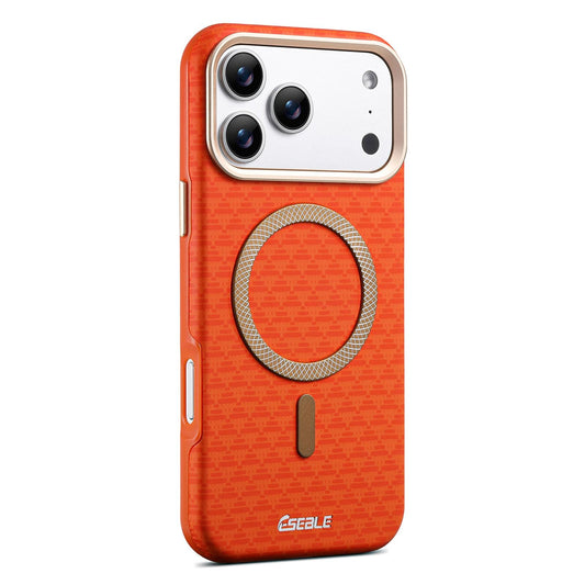 Compatible with iPhone 18 Pro Max & 17 Pro Max ESEBLE L3 Triangular Shield Metal Lens Magnetic Phone Case - Orange