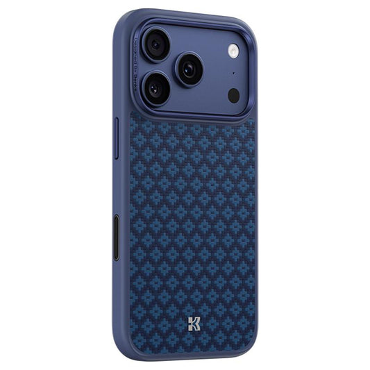 Compatible with iPhone 18 Pro Max & 17 Pro Max Benks Y3 Kevlar Diamond Pattern Shockproof Magnetic Phone Case - Blue